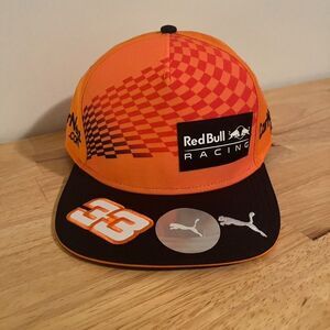 RARE PUMA 2021 Max Verstappen RedBull Racing F1 Orange Flatbrim Snapback Hat